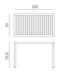 NARDI CUBE Compact Rectangular Table - [120 x 70 cm]