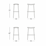 S•CAB TRICK POP Velvet Barstool [Set of 4]