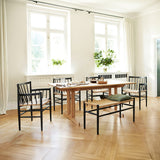 FDB MOBLER 6 Seater Dining Set with 4 Chairs and 1 Bench