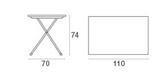 EMU Arc en Ciel Rectangular Folding Outdoor Table - [70 x 110 cm]