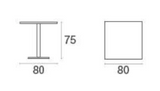 EMU Round Pedestal Table [Square Shape, 3 Sizes]