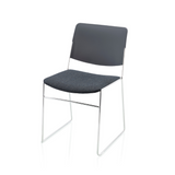 LINK 60X Stackable Conference Chairs [Upholstered Seat / Plastic Back] - Set of 12